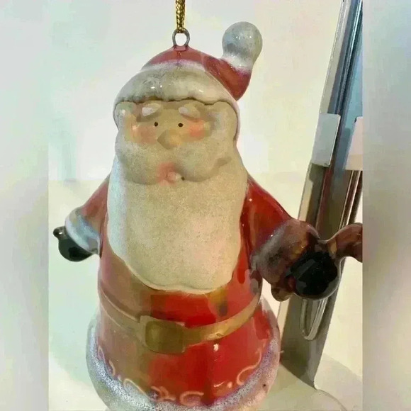 Santa Bell Ceramic Ornament With Clapper -4” - Picture 2 of 5